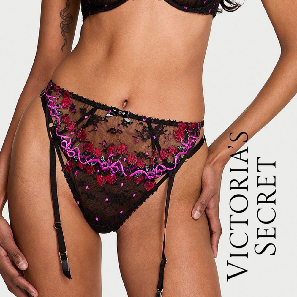 NWT VICTORIAS SECRET Very Sexy
Cherry Pop Embroidery Garter Belt